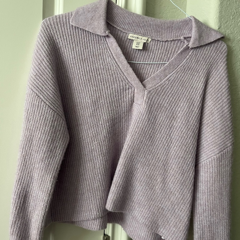 lavender collared sweater medium/small